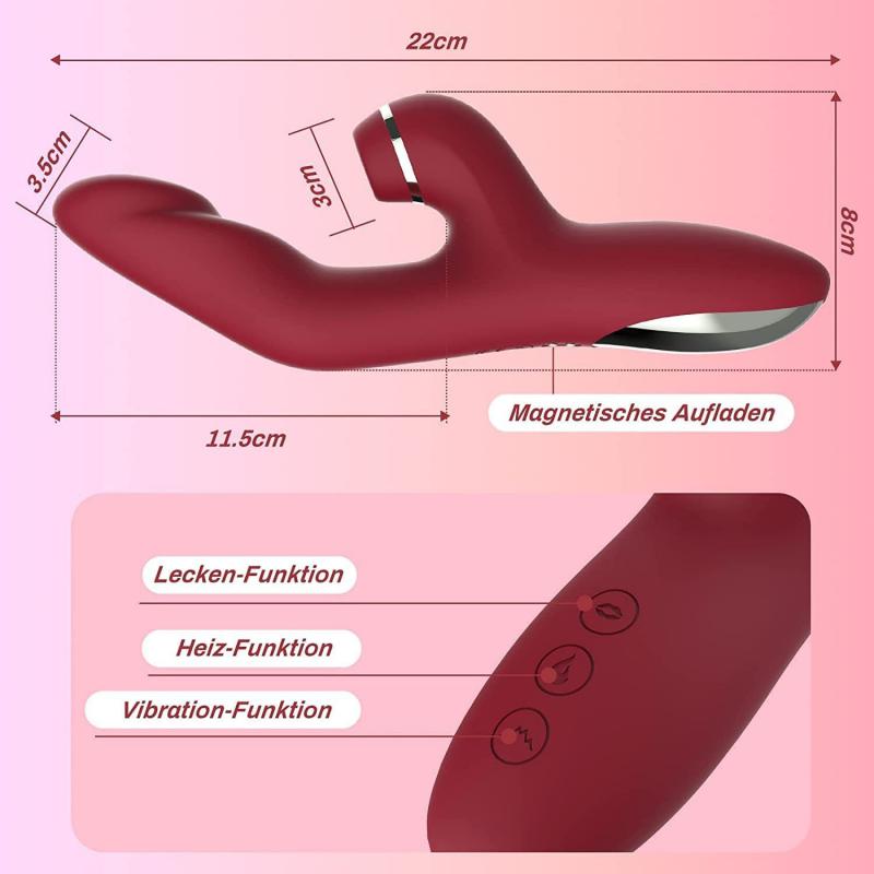 Sextoy dương vật giả ngón tay rung liếm toả nhiệt kết hợp phụ kiện