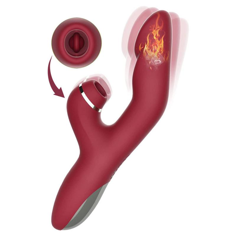 Sextoy dương vật giả ngón tay rung liếm toả nhiệt kết hợp phụ kiện