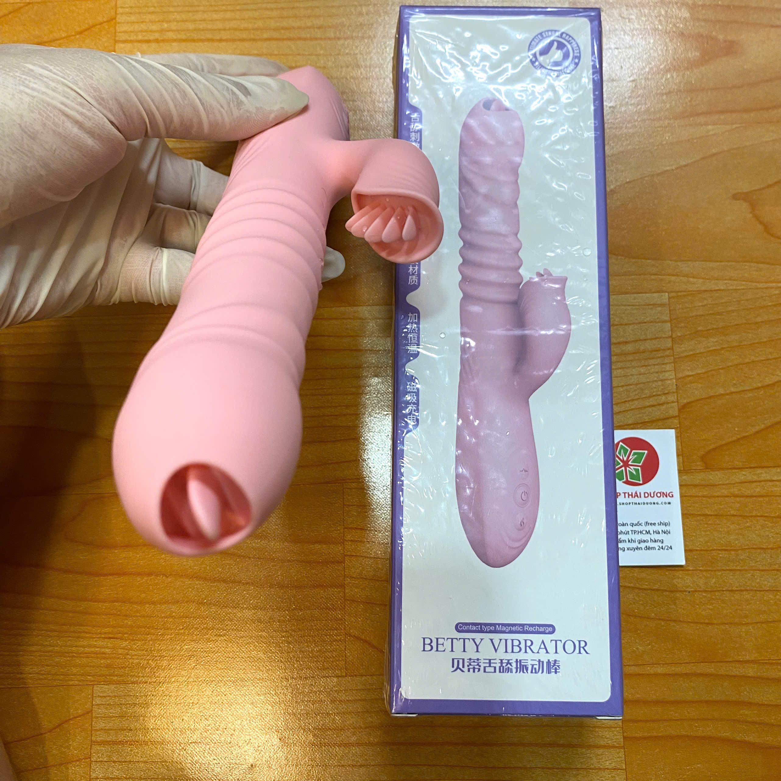 Dương vật giả rung ngoái BETTY, lưỡi liếm 2 đầu, toả nhiệt hiện đại