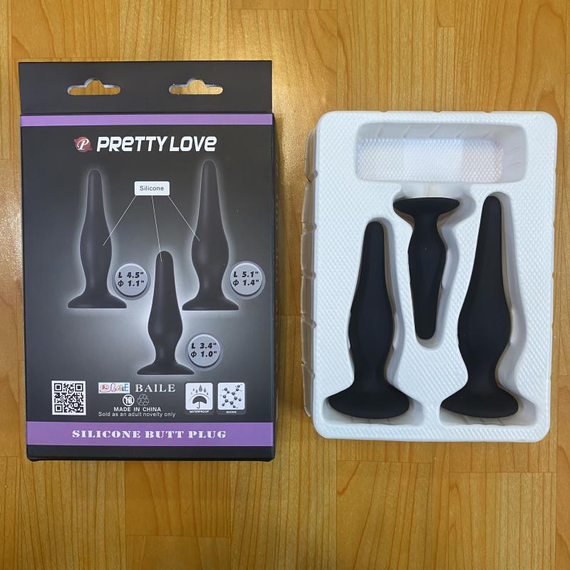 Bộ 3 phích cắm hậu môn Pretty Love silicon mềm mại gắn tường Bộ 3 phích cắm hậu môn Pretty Love silicon mềm mại gắn tường
