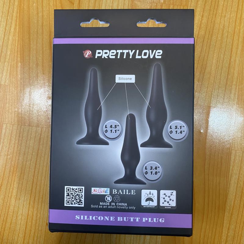 Bộ 3 phích cắm hậu môn Pretty Love silicon mềm mại gắn tường Bộ 3 phích cắm hậu môn Pretty Love silicon mềm mại gắn tường