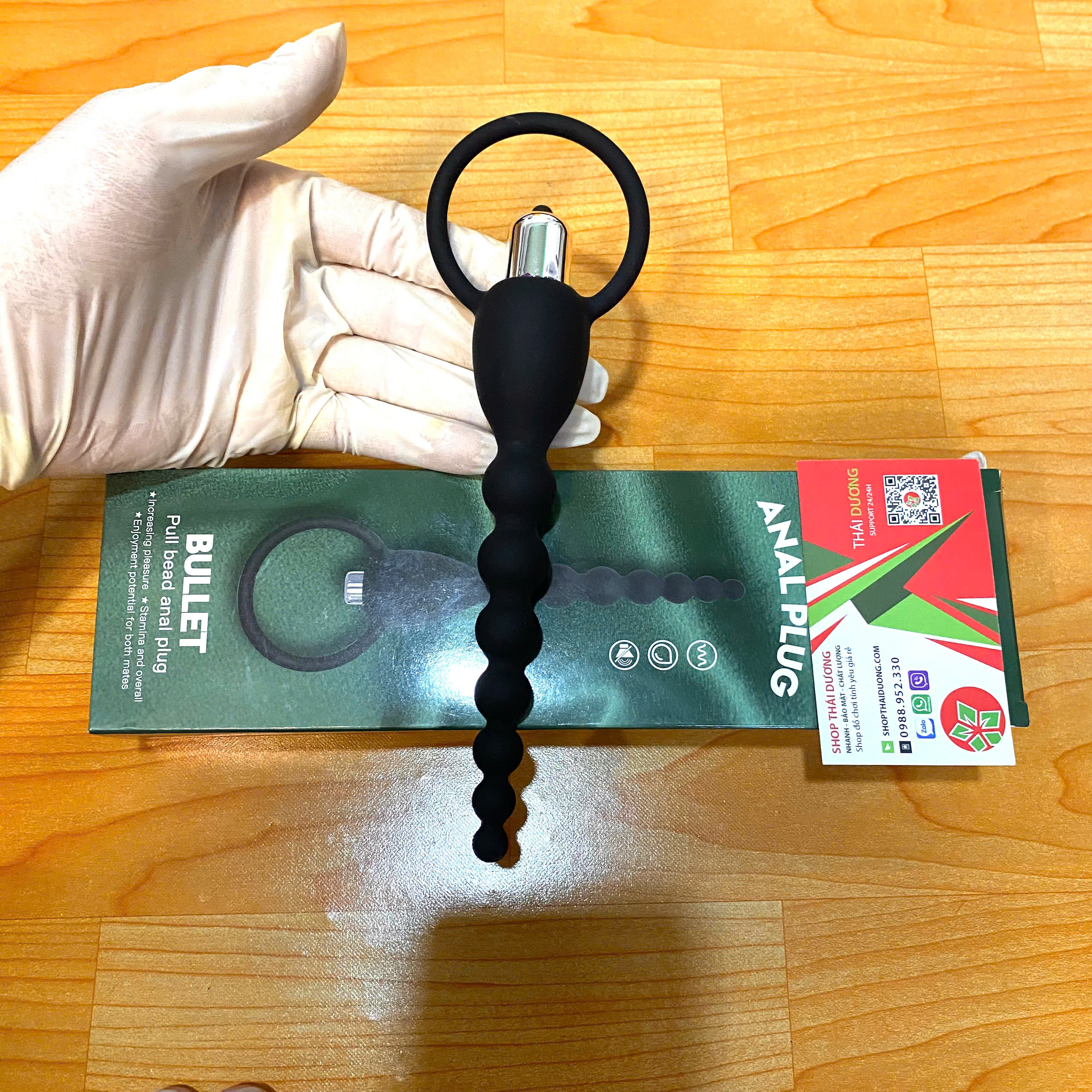 Anal Plug Bullet Que Rung Hậu Môn 7 Hạt 10 Chế Độ Rung