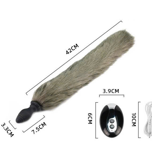 Đuôi cáo silicon cosplay rung mạnh, điều khiển từ xa 10 chế độ Đuôi cáo silicon cosplay rung mạnh, điều khiển từ xa 10 chế độ