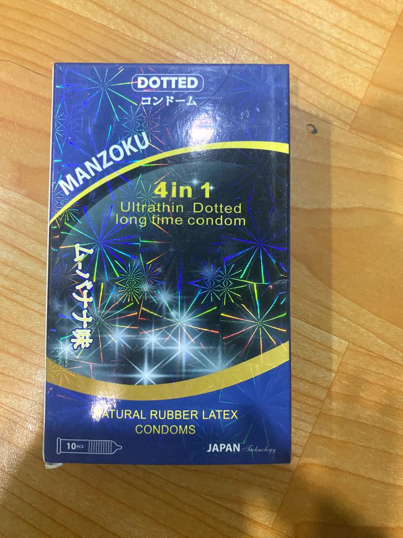 Bao cao su Manzoku 4 in 1 Nhật Bản siêu mỏng kéo dài quan hệ